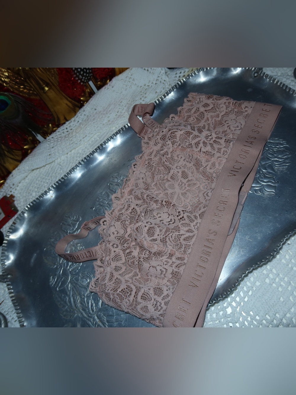 Victoria's Secret Lace Bralette in Tan/ Nude